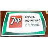Image 1 : VINTAGE METAL 7UP ADVERTISING SIGN  " REMOVED FROM