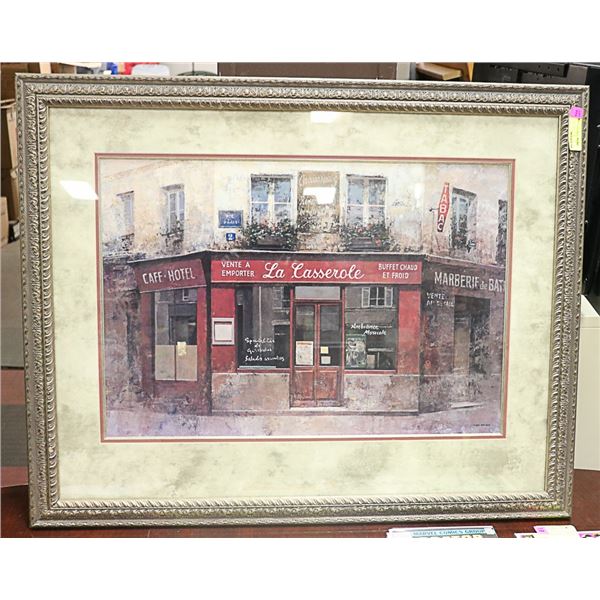 ORNATE FRAMED RESTAURANT PICTURE