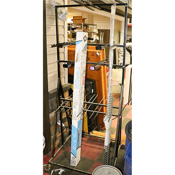 AS IS RACK ON WHEELS SOLD WITH 2 ROOF RAKES, MUST