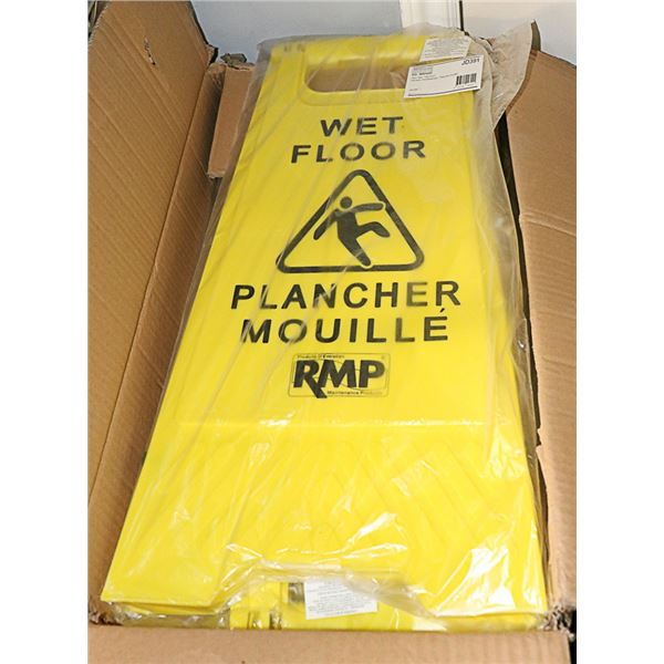 FULL CASE OF 10 OF "WET FLOOR" SIGNS LOT
