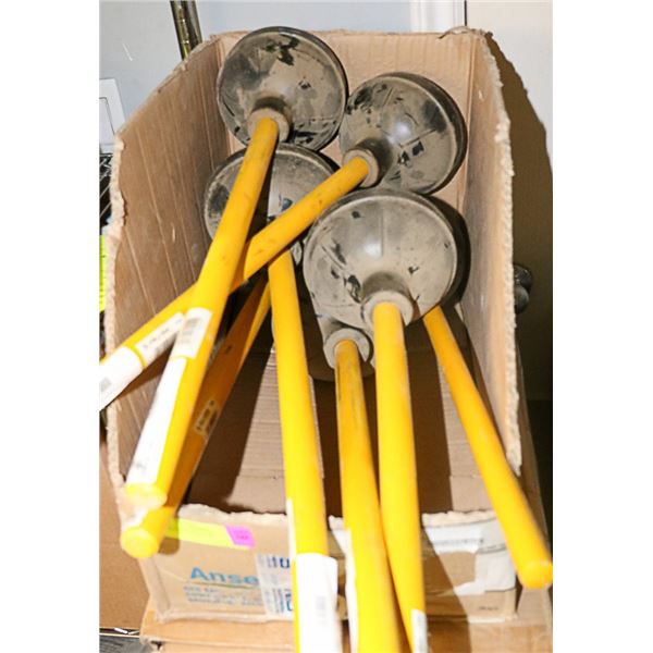 BOX LOT OF PLUNGERS