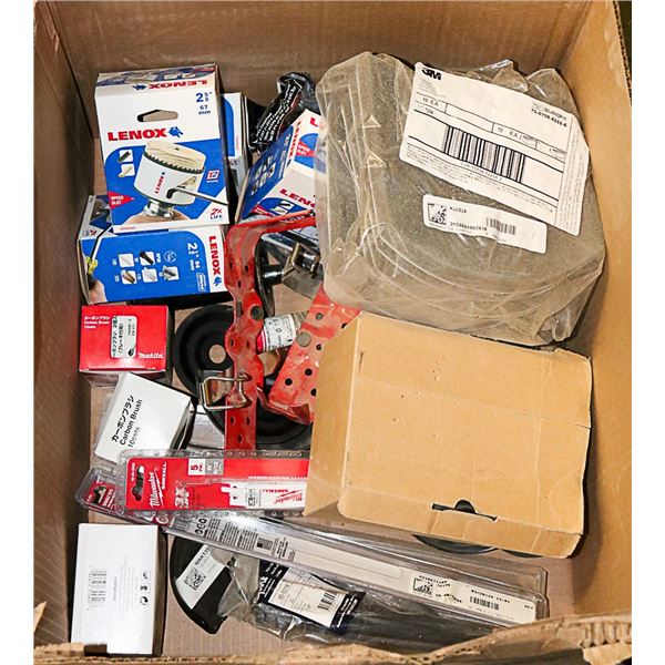 BOX LOT OF VARIOUS SAW CUTTER ATTACHMENTS
