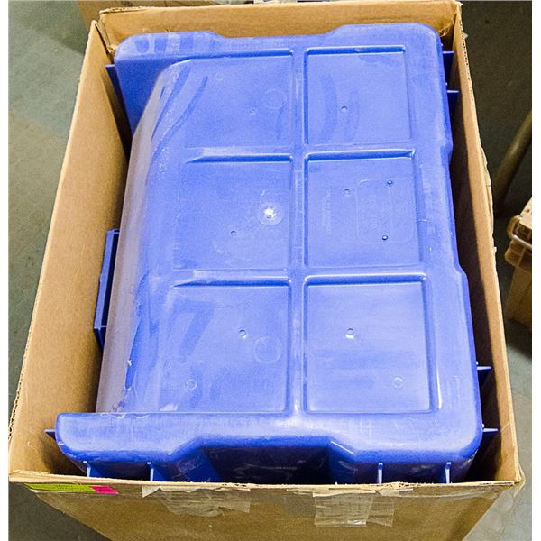 BOX LOT OF 3 BLUE PARTS BINS 12"X20"X16" APPROX