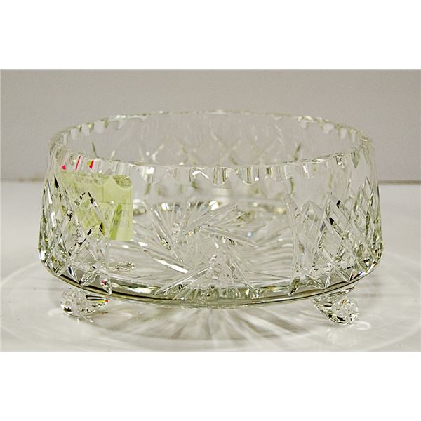 PINWHEEL CRYSTAL FOOTED CANDY BOWL