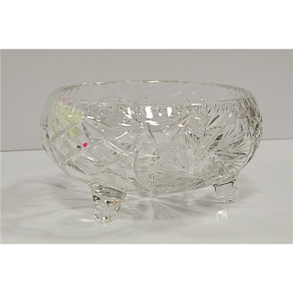PINWHEEL CRYSTAL FOOTED BOWL