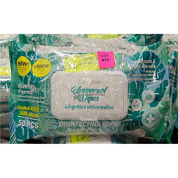 12 BUNDLES OF 5 CYBER CLEAN DISINFECTING WIPES