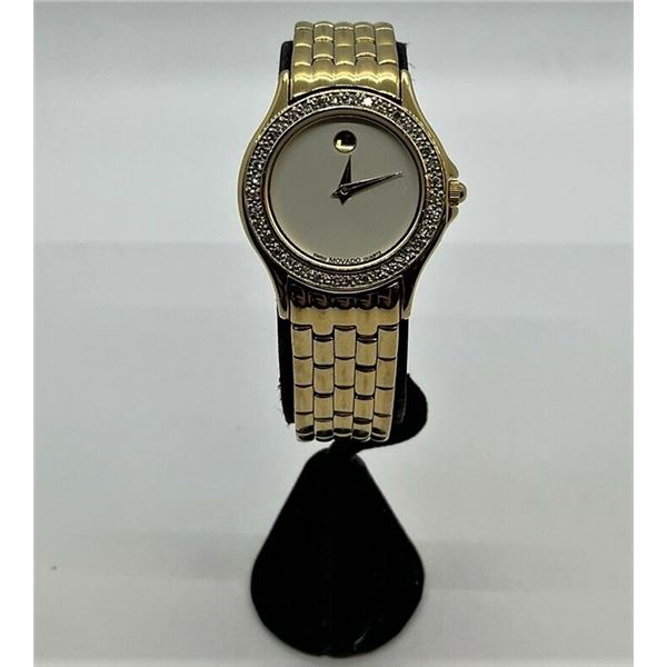 MOVADO 14K GOLD BEZEL W/.60 CTS DIAMONDS MSRP$2539