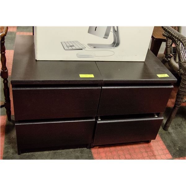 SET OF TWO NIGHTSTANDS - ESPRESSO WOOD