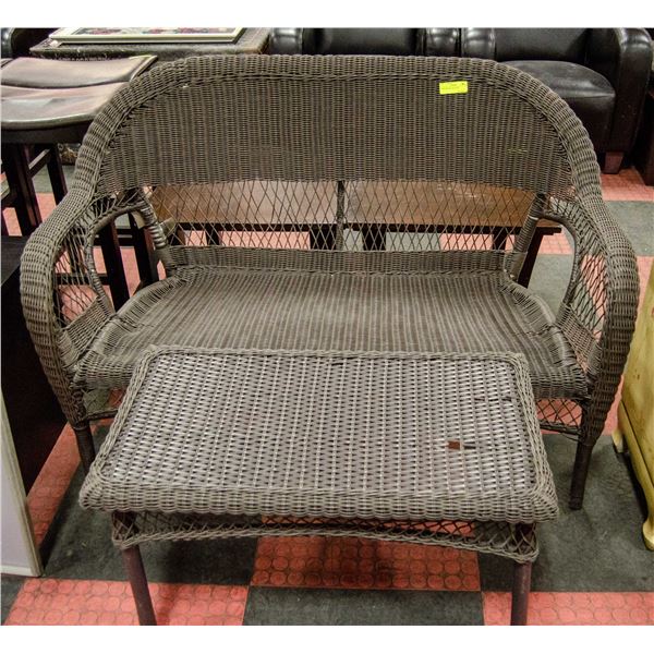 PATIO BENCH AND TABLE