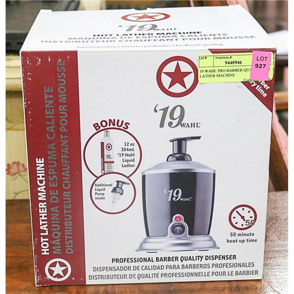 19 WAHL PRO BARBER QUALITY HOT LATHER MACHINE