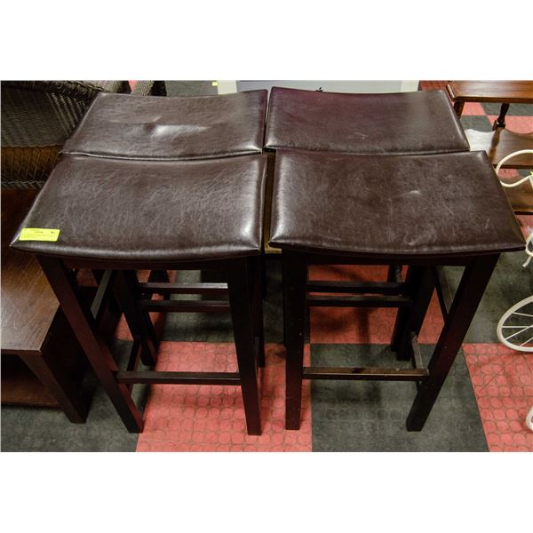 4 LEATHERETTE BAR TYPE STOOLS 30" INCHES TALL