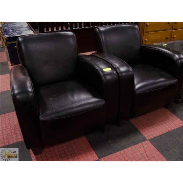 2 LEATHERETTE ARM CHAIRS