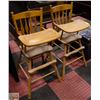 Image 1 : 2 SOLID WOODEN HIGH CHAIRS 39" TALL APPROX