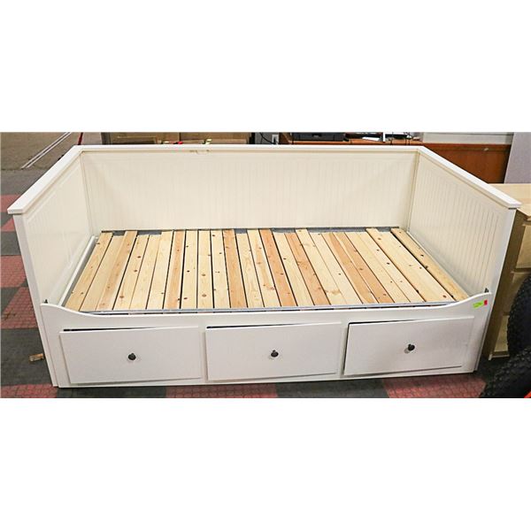 WOODEN BED FRAME 41" X 79.5" X 33.5" APPROX