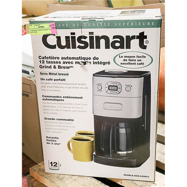 CUISINART COFFEE MAKER WITH BOX USED