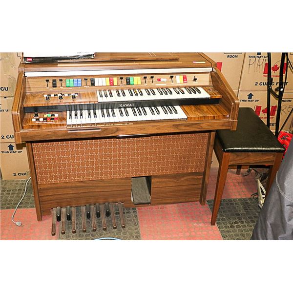 VINTAGE KAWAI ORGAN AND BENCH SEAT