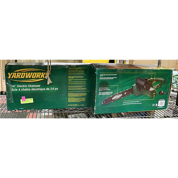 YARDWORKS 14" ELECTRIC CHAINSAW IN BOX