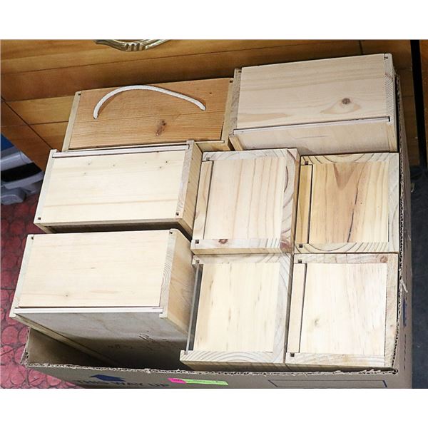 WINE AND CHEESE WOOD BOXES-BOX LOT