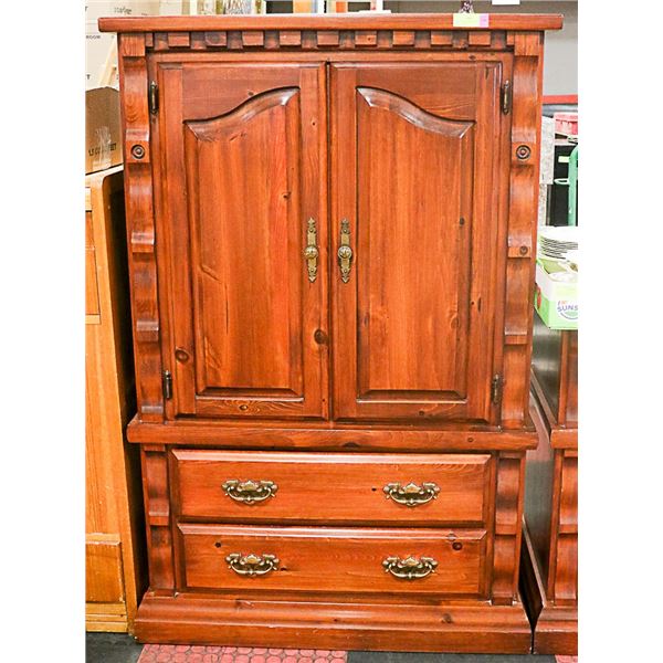 PINE 2 DRAWER/2DOOR HIGH BOY 57"H X 37"W X 18"D