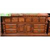 Image 1 : PINE 6 DRAWER/2 DOOR DRESSER 66"W X 33"H X 18D