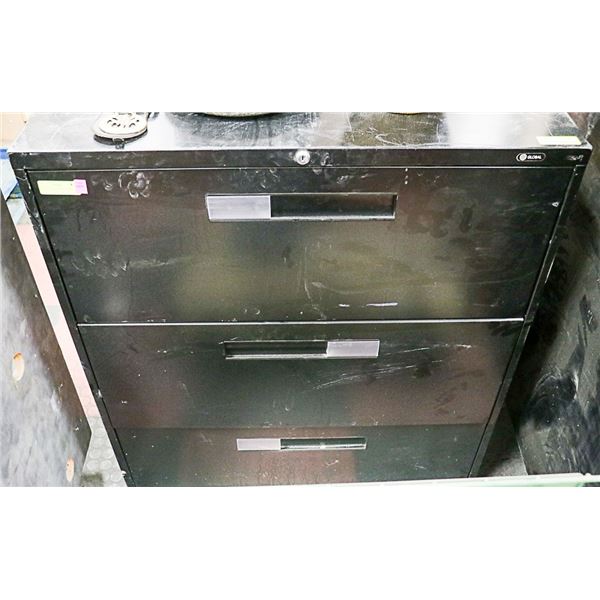 BLACK 3 DOOR FILING CABINET