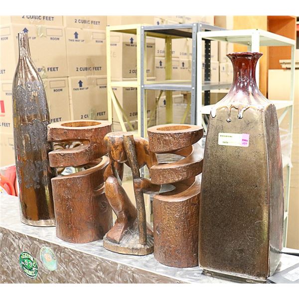 LOT OF 5 ASSORTED ORNAMENTS