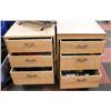 Image 1 : 2 WOODEN PORTABLE STORAGE UNITS ON WHEELS