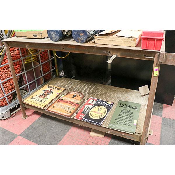 60"X30"X41" APPROX STEEL WORK BENCH WITH VISE