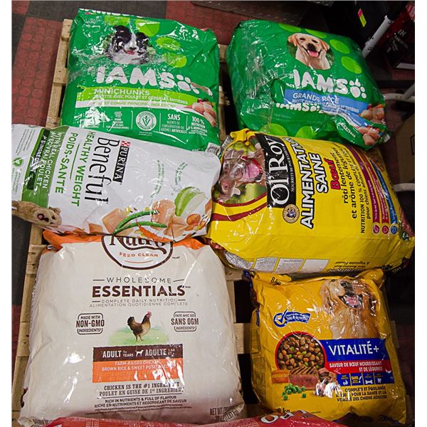 PALLET LOT OF PARTIAL BAGS OF DOG FOOD