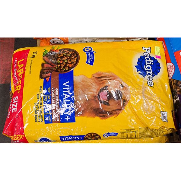 2 BAGS OF PEDIGREE VITALITY DOG FOOD 20 KG