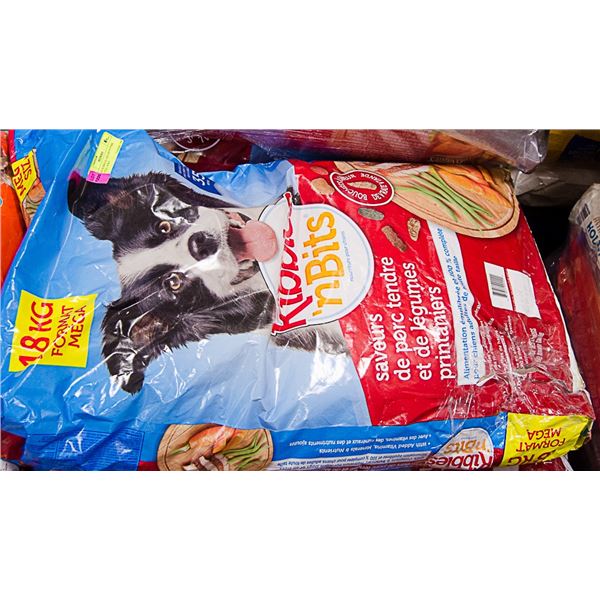 2 BAGS KIBBLES AND BITS PORK AND VEG 18 KG