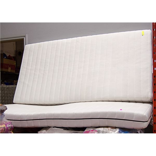 LOT OF 2 SINGLE WHITE MATTRESSES-USED
