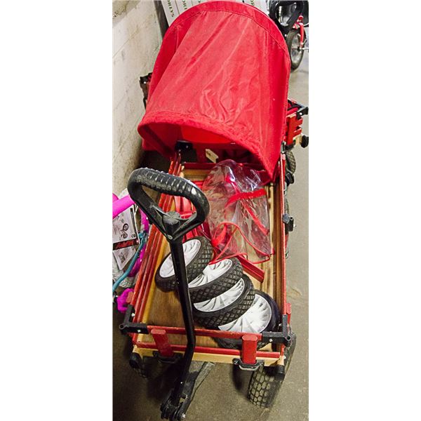 WAGON WITH CANOPY SKIIS AND EXTRA TIRES
