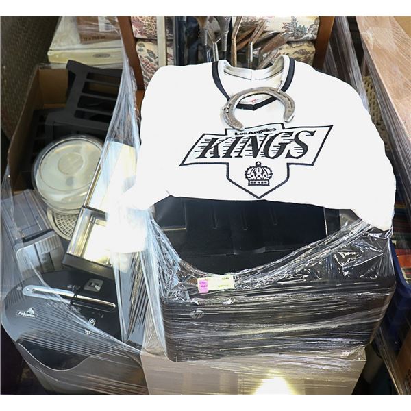 PALLET OF HOUSEHOLD MISC , MUST BE REMOVED BY