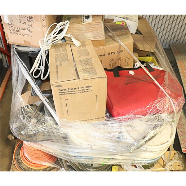 PALLET OF ASSORTED WIRE, ANTI-FREEZE & MORE