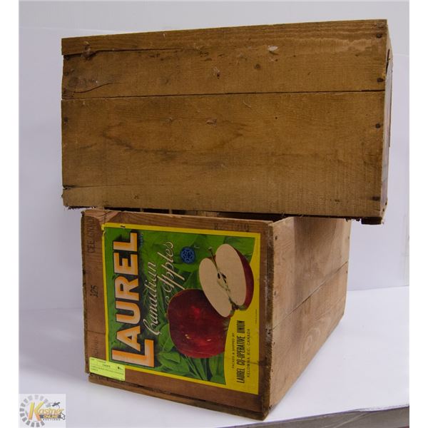 2 APPLE BOXES VINTAGE CANADIAN LABELS