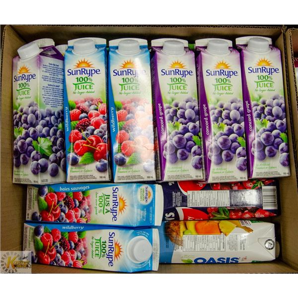 FLAT LOT OF SUN-RYPE AND MIXED JUICES