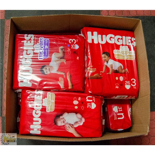HUGGIES DIAPERS LOT