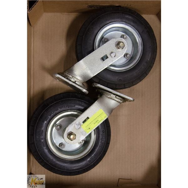 2 SUPERIOR WHEELS & BRACKETS