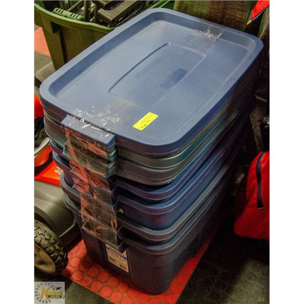 BUNDLE OF 5 RUBBERMAID ROUGHNECK STORAGE