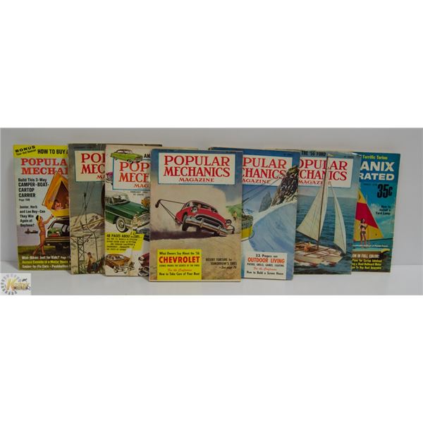 VINTAGE POPULAR MECHANICS MAGS '48, '55.'56,'70