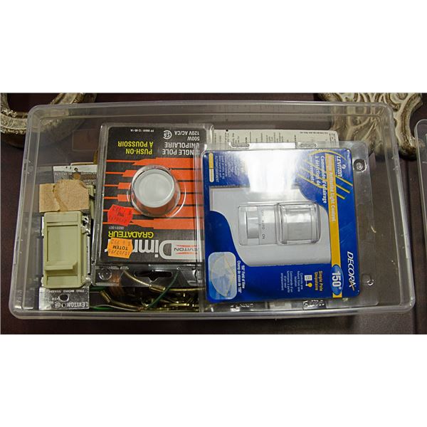 BOX OF ELECTRICAL SWITCHES
