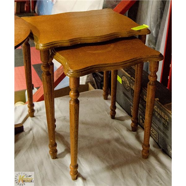 2 WOODEN NESTING SIDE TABLES