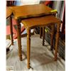 Image 1 : 2 WOODEN NESTING SIDE TABLES