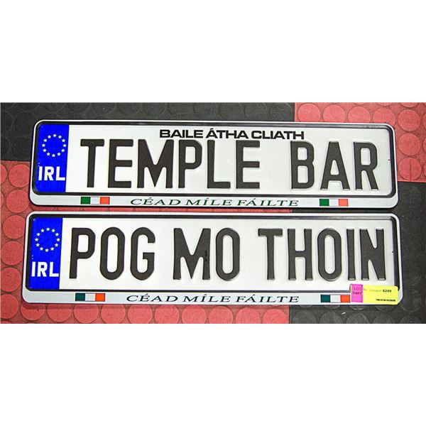 LOT OF 2 ORNAMENTAL LICENSE PLATES