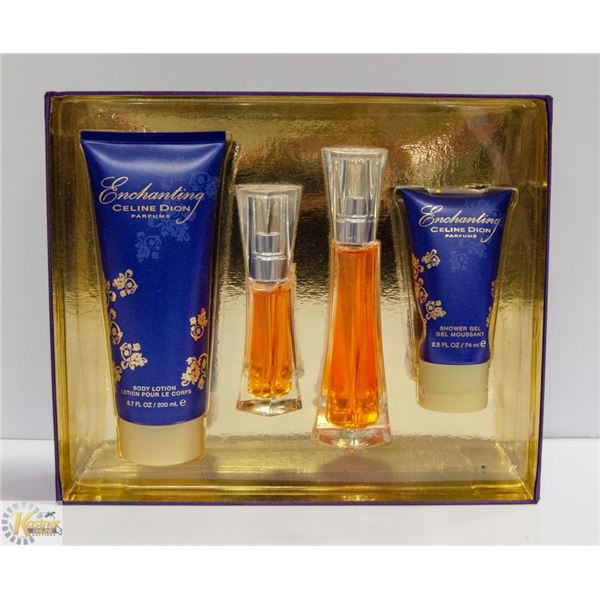 NEW BOX SET CELINE DION ENCHANTING PARFUM BY COTY