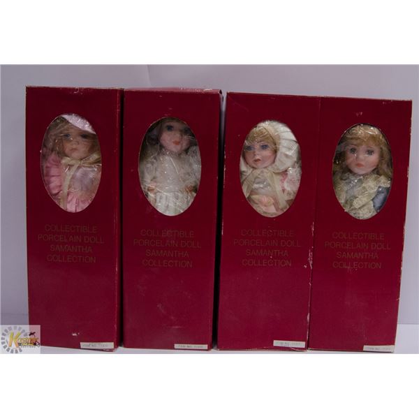 LOT OF 4 PORCELAIN DOLLS SAMANTHA COLLECTION ITEM