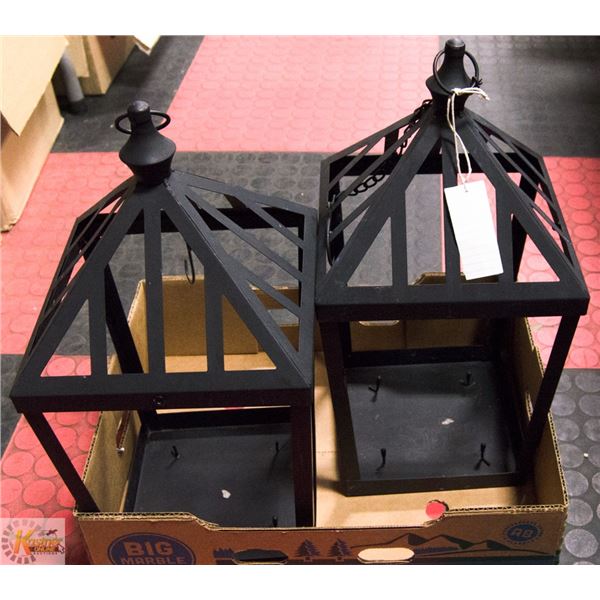 2 BLACK METAL LANTERNS