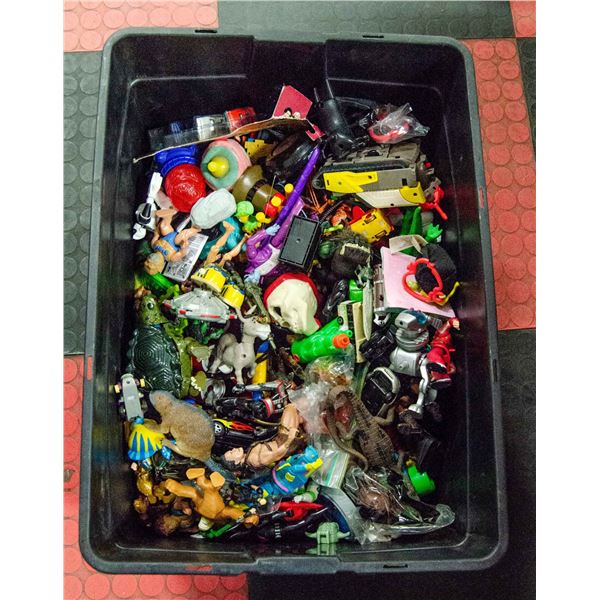 TOTE OF ASSORTED TOYS