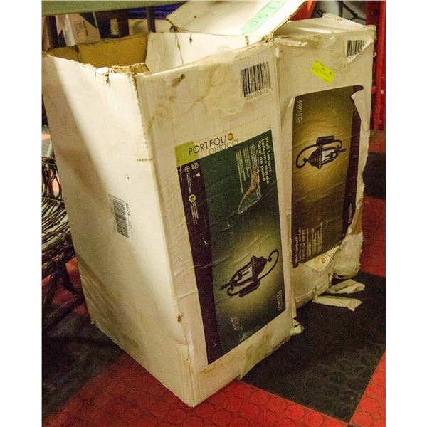 2 OUTSIDE PATIO LIGHTS METAL AND GLASS